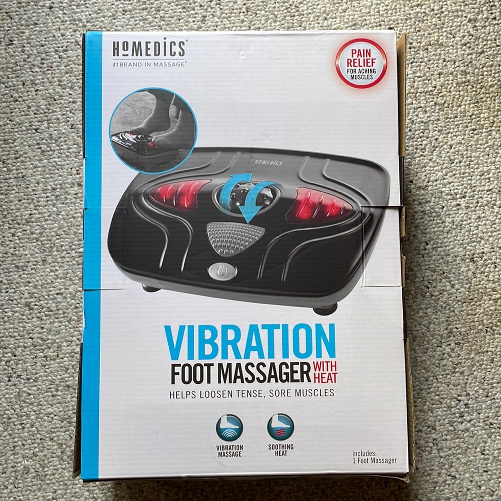 Homedics Vibration Foot Massager With Heat Pain Relief for Aching Muscles.